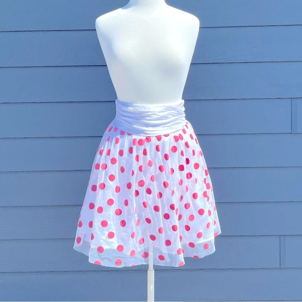 Betsey Johnson Pink Polka Dot Net Skirt NWT